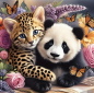 Preview: Diamond Painting Panda-Baby Leopard-Katze